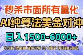 （17444期）2026全网首发黑马项目，AI美金算法对冲，日入2000-6000 ，稳定长效0风险，彻底告别996四工资…