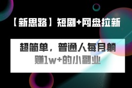短剧 网盘推广，轻松操作，普通人月入过万的简单副业
