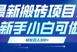 （13086期）最新0门槛搬砖项目，新手小白可做，轻松日入300 