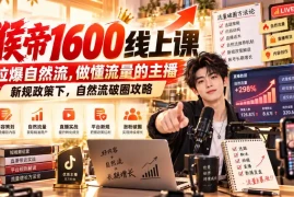 猴帝1600线上课，拉爆自然流，做懂流量的主播，新规政策下，自然流破圈攻略【更新260926】