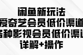 （9950期）闲鱼新玩法，爱奇艺会员低价渠道，各种影视会员低价渠道详解