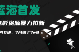 蓝海首发，靠电影资源暴力拉新，一单10块，7月搞了7万8