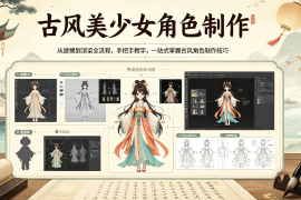 古风美少女角色制作，从建模到渲染全流程，手把手教学，一站式掌握古风角色制作技巧
