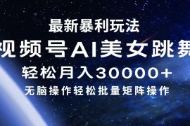 （12377期）最新暴利玩法视频号AI美女，简单矩阵轻松月入30000 