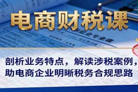 电商财税课：剖析业务特点，解读涉税案例，助电商企业明晰税务合规思路