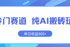 冷门赛道 纯AI搬砖玩法 单日收益800  快速拿结果 长期项目小白也能轻松上手！