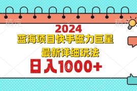 （12828期）2024最新蓝海项目快手磁力巨星最新最详细玩法