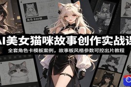 AI美女猫咪故事创作实战课：全套角色卡模板案例，故事板风格参数可控出片教程