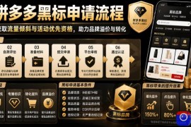 拼多多黑标申请流程，帮助商家获取流量倾斜与活动优先资格，助力品牌溢价与转化