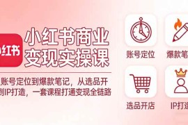 （17633期）小红书商业变现实操课：从账号定位到爆款笔记，从选品开店到IP打造，一套课程打通变现全链路