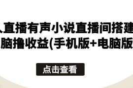 无人直播有声小说直播间搭建，无脑撸收益(手机版 电脑版)