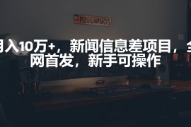 月入10万 ，新闻信息差项目，新手可操作