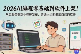 2026AI编程零基础到软件上架！从买服务器到小程序发布，普通人也能做出自己的软件