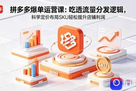 拼多多爆单运营实战课：吃透流量分发逻辑，科学定价布局SKU轻松提升店铺利润