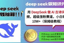 用DeepSeek做AI古诗词视频，超级涨粉赛道，小白轻松涨粉10W (保姆级教程)