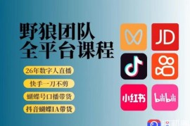野狼团队2026新版全平台短视频带货教学，打开流量突破口，开始Ai带货(更新0709)