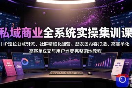 私域商业全系统实操课｜IP定位公域引流、社群精细化运营、朋友圈内容打造、高客单成交与用户裂变完整落地教程