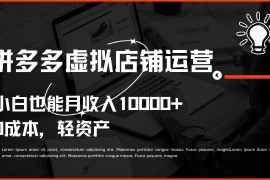 多多虚拟项目运营，小白也能月收入10000 