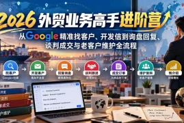 2026外贸业务高手进阶营：从Google精准找客户、开发信到询盘回复、谈判成交与老客户维护全流程