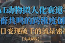 单日变现破千的流量密码，AI动物拟人化赛道 社畜共鸣的跨维度创作