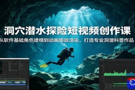 洞穴潜水探险短视频创作课：从软件基础角色建模到动画跟踪渲染，打造专业洞潜科普作品