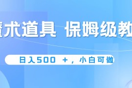 冷门赛道，魔术道具，日入500＋保姆级教学，小白可做，无脑搬砖的好项目