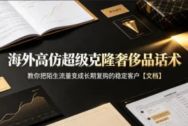 海外高仿超级克隆奢侈品话术，教你把陌生流量变成长期复购的稳定客户【文档】