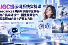 AIGC提示词系统实战课-无水印｜Seedance2.0商用级指令全解析 人物产品字体设计 图生视频创作，掌握AI内容生产方法