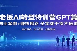 老板AI转型特训营GPT篇：创业案例 赚钱思路，全实战干货不玩虚