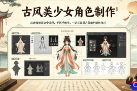 古风美少女角色制作，从建模到渲染全流程，手把手教学，一站式掌握古风角色制作技巧