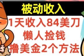 懒人捡钱撸美金的2个方法，1天收入84美刀，0门槛，被动收入