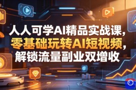人人可学AI精品实战课，零基础玩转AI短视频，解锁流量副业双增收