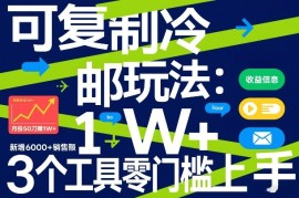 可复制冷邮件玩法：月投50刀賺1W ，新增6000 销售额，3个工具零门槛上手