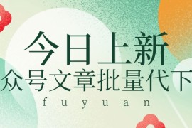 信息差兼职小项目，公众号文章批量下载，零成本月收益3000 【视频 软件】