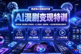 AI漫剧变现特训★爆款拆解｜底层逻辑，变现渠道，AI工具矩阵，批量剪辑，小说改编完整漫剧实操教学