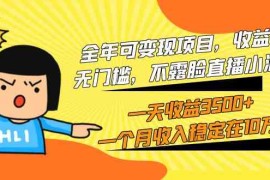 （9995期）全年可变现项目，收益高，无门槛，不露脸直播小游戏，一天收益3500 一个…