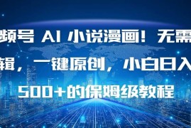（16595期）视频号 AI 小说漫画！无需剪辑，一键原创，小白日入500 的保姆级教程