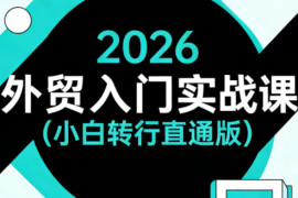 2026外贸入门实战课(小白转行直通版)