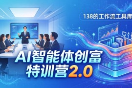 AI智能体创富训练营2.0：3天闭门直播 视频课 工具库，从0到1搭建智能体附138个工作流
