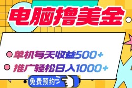 （13904期）电脑撸美金项目，单机每天收益500 ，推广轻松日入1000 