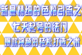 最新最精细的色粉引流之法，七天起号的法门，爆款视频的轻松打造之术