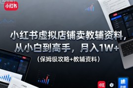 小红书虚拟店铺卖教辅资料，从小白到高手，月入1W （保姆级攻略 教辅资料）
