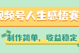 视频号人生感悟赛道，制作简单，收益稳定