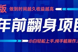 （16017期）年前翻身项目，新手小白月入3w ，纯手机一条龙实操玩法