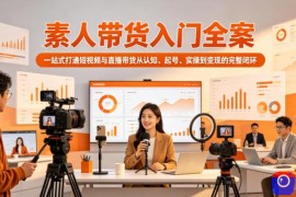 素人带货入门全案，一站式打通短视频与直播带货从认知、起号、实操到变现的完整闭环
