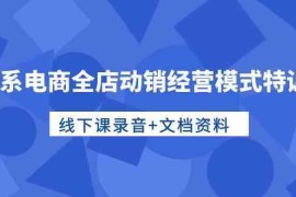淘系电商全店动销经营模式特训营，线下课录音 文档资料