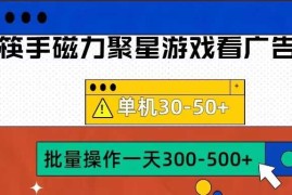 筷手磁力聚星4.0实操玩法，单机30-50 可批量放大【揭秘】