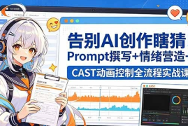 告别AI创作瞎猜！Prompt撰写+情绪营造+CAST动画控制全流程实战课