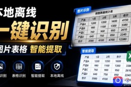 体积仅70MB，图片一键智能提取表格工具来了！完全免费且离线使用，FastOCR智能表格识别软件V1.0