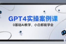 GPT4实操案例课，0基础AI教学，小白都能学会